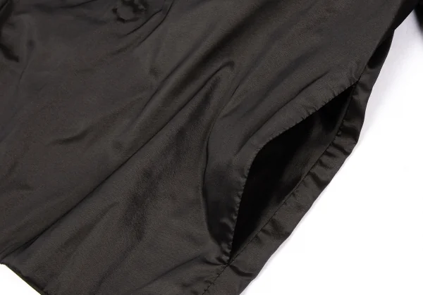 イッセイミヤケ ハートISSEY MIYAKE HaaT ポリ光沢ラップショートジャケット チャコールカーキ2 K-77680_007