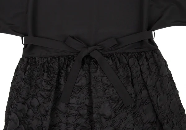 リミフゥLIMI feu シュリンク切替ドルマンレイヤードワンピース 黒S K-77747_005