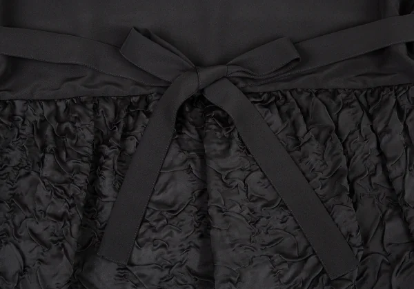 リミフゥLIMI feu シュリンク切替ドルマンレイヤードワンピース 黒S K-77747_007