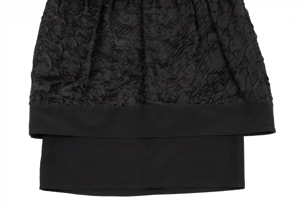 リミフゥLIMI feu シュリンク切替ドルマンレイヤードワンピース 黒S K-77747_009