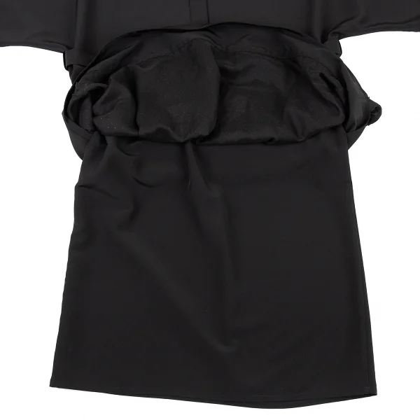 リミフゥLIMI feu シュリンク切替ドルマンレイヤードワンピース 黒S K-77747_011