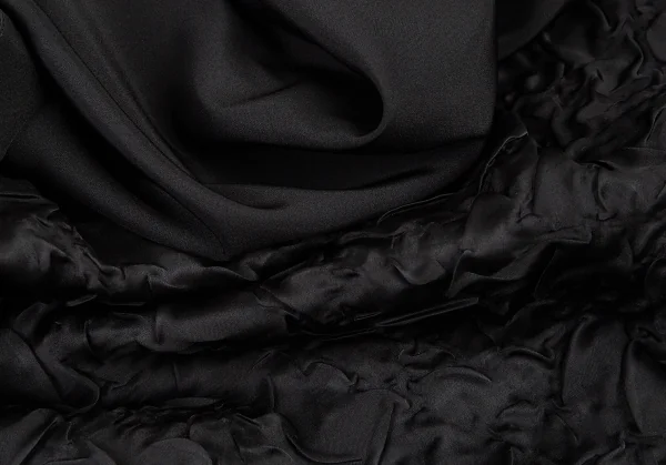 リミフゥLIMI feu シュリンク切替ドルマンレイヤードワンピース 黒S K-77747_016