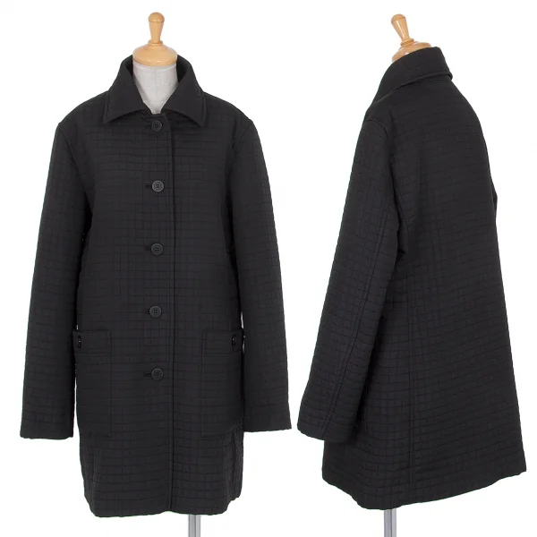 プリーツプリーズPLEATS PLEASE ブロックハーフコート 黒5 K-77799_001