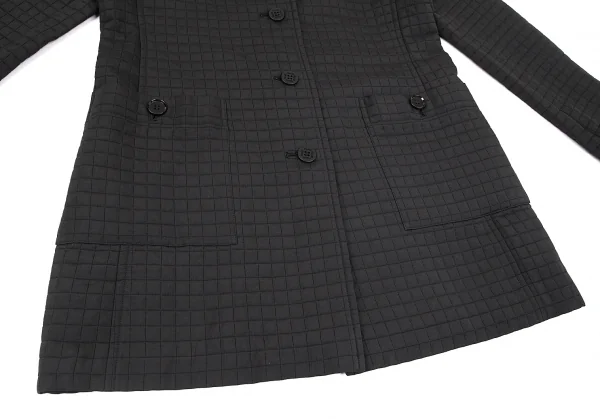 プリーツプリーズPLEATS PLEASE ブロックハーフコート 黒5 K-77799_010