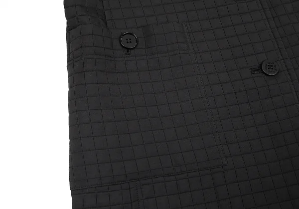 プリーツプリーズPLEATS PLEASE ブロックハーフコート 黒5 K-77799_011