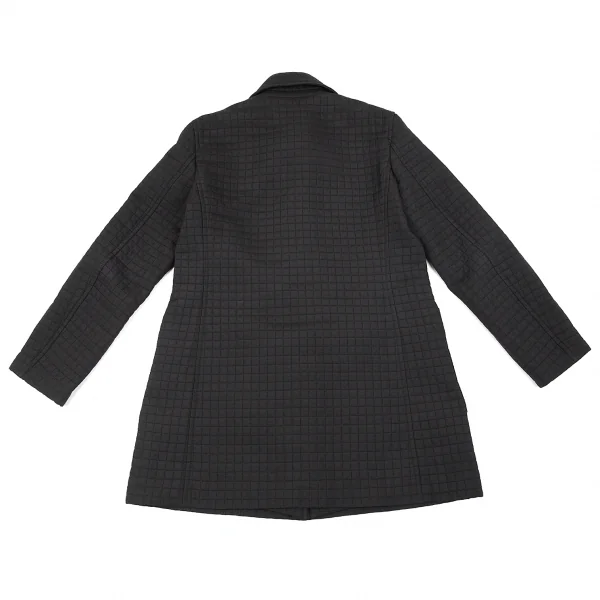 プリーツプリーズPLEATS PLEASE ブロックハーフコート 黒5 K-77799_015