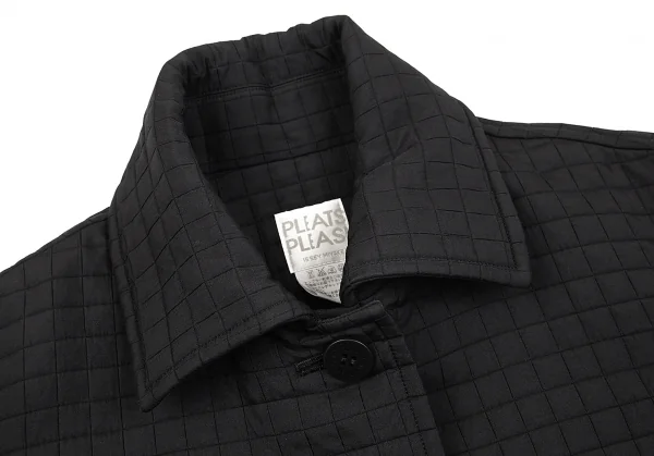 プリーツプリーズPLEATS PLEASE ブロックハーフコート 黒5 K-77799_004