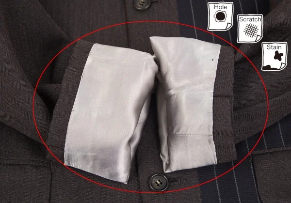 コムデギャルソン オムプリュスCOMME des GARCONS HOMME PLUS ウールモヘヤストライプ切替デザインジャケット 茶紺M K-77839_007