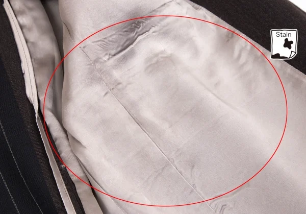 コムデギャルソン オムプリュスCOMME des GARCONS HOMME PLUS ウールモヘヤストライプ切替デザインジャケット 茶紺M K-77839_012