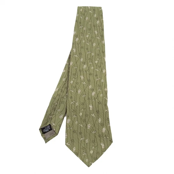 アルマーニコレツィオーニARMANI COLLEZIONI プリントシルクネクタイ カーキ K-77878_001