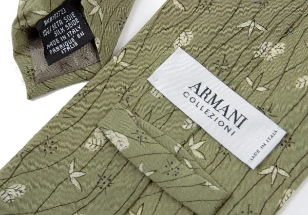 アルマーニコレツィオーニARMANI COLLEZIONI プリントシルクネクタイ カーキ K-77878_007