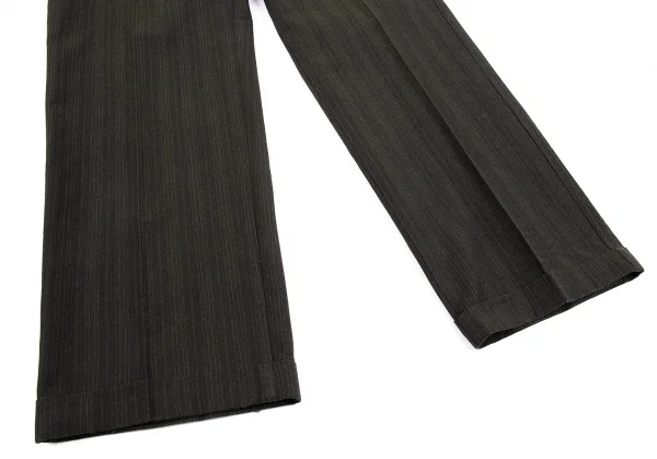 エトロETRO ウールコットンストライプパンツ チャコールカーキ48 K-77880_006