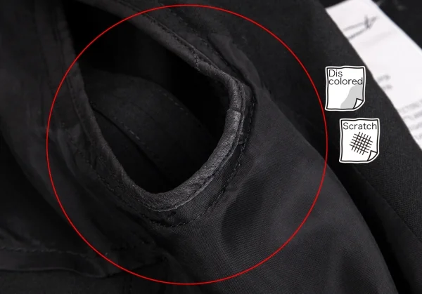 ヨウジヤマモト ファムYohji Yamamoto FEMME ウールビッグラペルショート丈ジャケット 黒1 K-77996_011