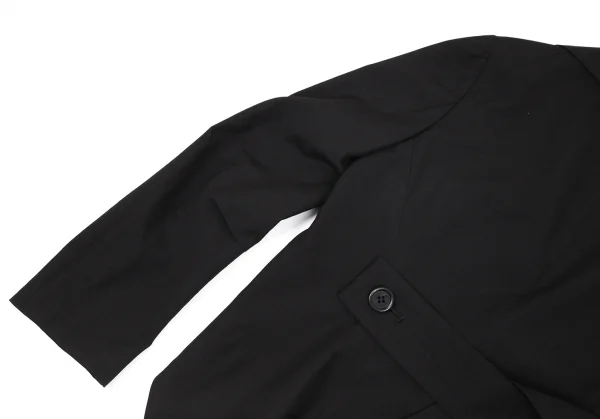 ヨウジヤマモト ファムYohji Yamamoto FEMME ウールビッグラペルショート丈ジャケット 黒1 K-77996_014