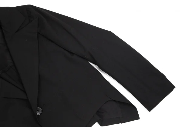 ヨウジヤマモト ファムYohji Yamamoto FEMME ウールビッグラペルショート丈ジャケット 黒1 K-77996_005