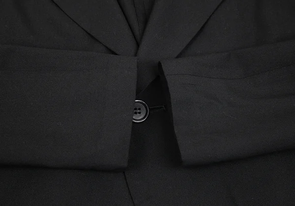 ヨウジヤマモト ファムYohji Yamamoto FEMME ウールビッグラペルショート丈ジャケット 黒1 K-77996_008