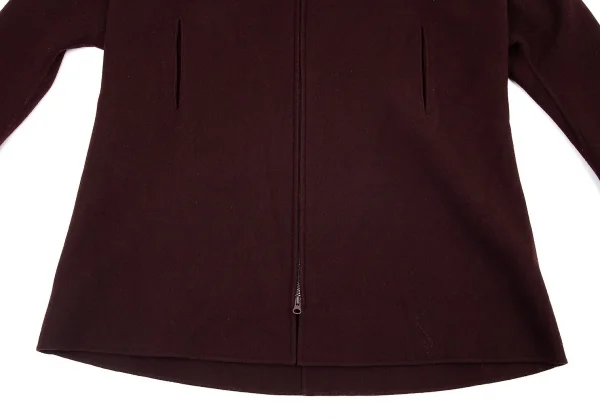 ヨウジヤマモト ファムYohji Yamamoto FEMME ウールフェルトドルマンジップアップコート ボルドー2 K-77997_010