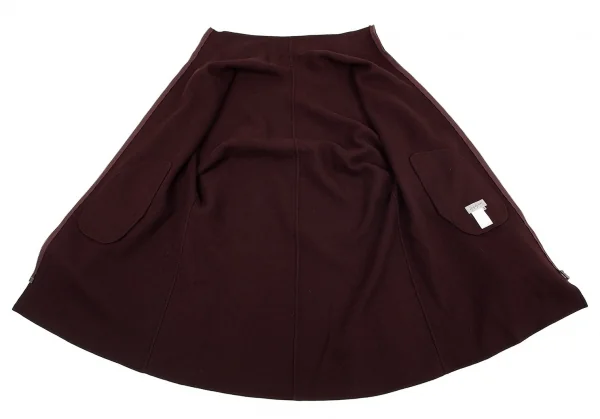 ヨウジヤマモト ファムYohji Yamamoto FEMME ウールフェルトドルマンジップアップコート ボルドー2 K-77997_013