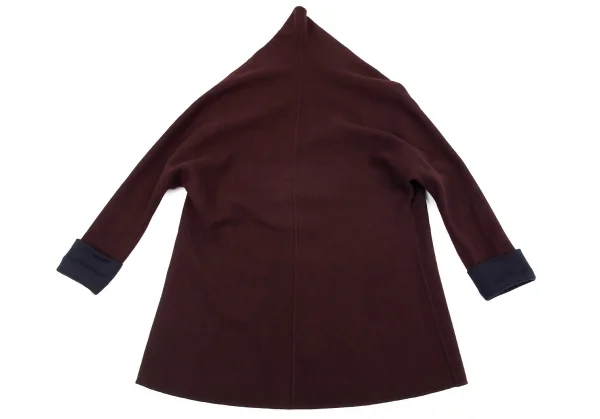 ヨウジヤマモト ファムYohji Yamamoto FEMME ウールフェルトドルマンジップアップコート ボルドー2 K-77997_014