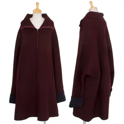 ヨウジヤマモト ファムYohji Yamamoto FEMME ウールフェルトドルマンジップアップコート