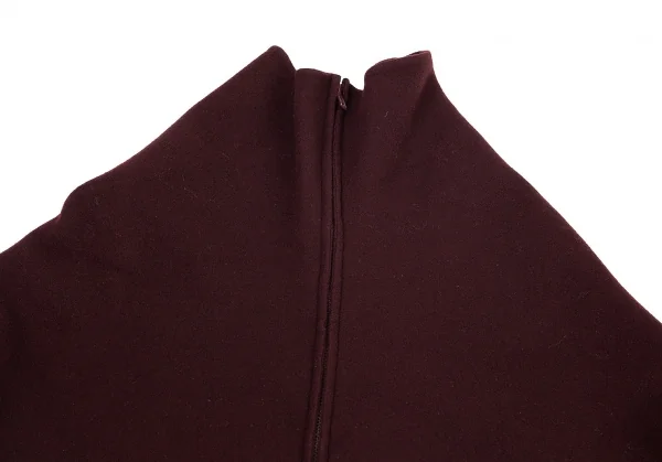 ヨウジヤマモト ファムYohji Yamamoto FEMME ウールフェルトドルマンジップアップコート ボルドー2 K-77997_003