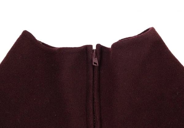 ヨウジヤマモト ファムYohji Yamamoto FEMME ウールフェルトドルマンジップアップコート ボルドー2 K-77997_004