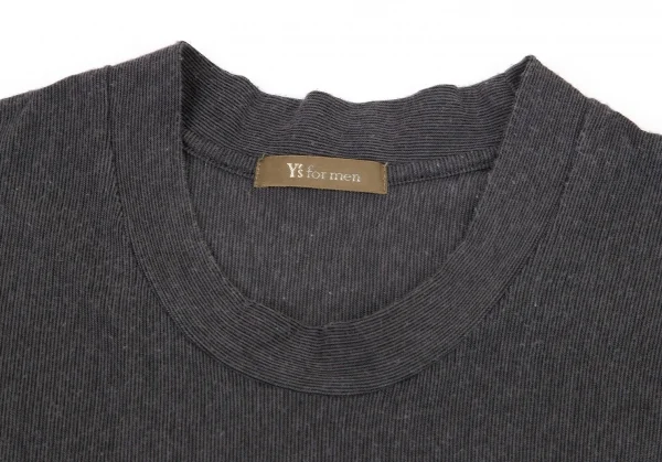 ワイズフォーメンY's for men コットンレーヨンリブ地Tシャツ チャコールM位 K-78009_002