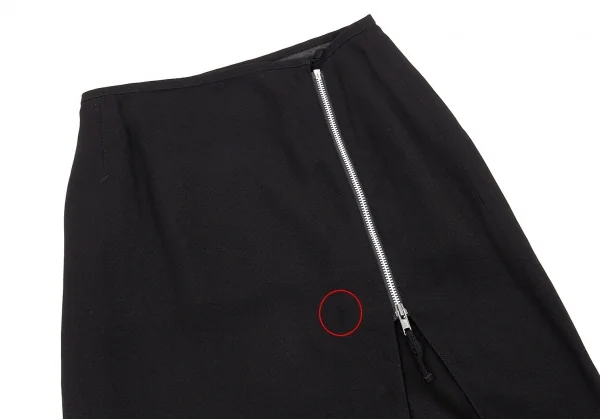 ジャンポールゴルチエ クラシックJean Paul GAULTIER CLASSIQUE ジョーゼットジップデザインスカート 黒42 K-78056_003