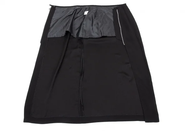 ジャンポールゴルチエ クラシックJean Paul GAULTIER CLASSIQUE ジョーゼットジップデザインスカート 黒42 K-78056_009
