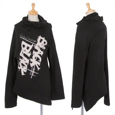 ビーヨウジヤマモトB Yohji Yamamoto ロゴプリント変形ハイネックカットソー