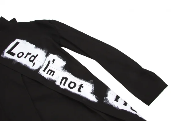 ヨウジヤマモト ファムYohji Yamamoto FEMME ペイントデザインコットンロングジャケット 黒1 K-78079_007