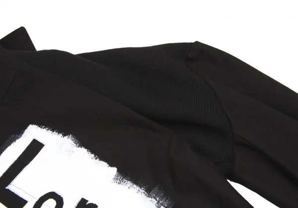 ヨウジヤマモト ファムYohji Yamamoto FEMME ペイントデザインコットンロングジャケット 黒1 K-78079_008