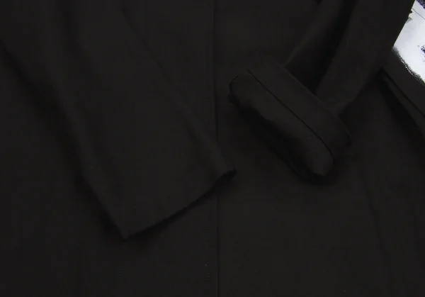 ヨウジヤマモト ファムYohji Yamamoto FEMME ペイントデザインコットンロングジャケット 黒1 K-78079_009