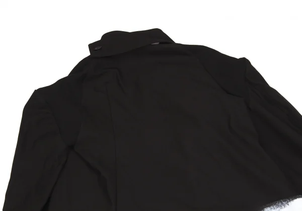 ヨウジヤマモト ファムYohji Yamamoto FEMME ペイントデザインコットンロングジャケット 黒1 K-78079_014