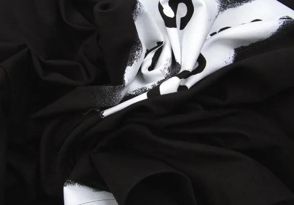 ヨウジヤマモト ファムYohji Yamamoto FEMME ペイントデザインコットンロングジャケット 黒1 K-78079_017