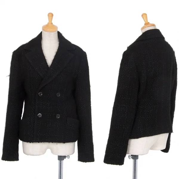 Yohji Yamamoto NOIR Stitched Knit Jacket Black 1 K-79016_001