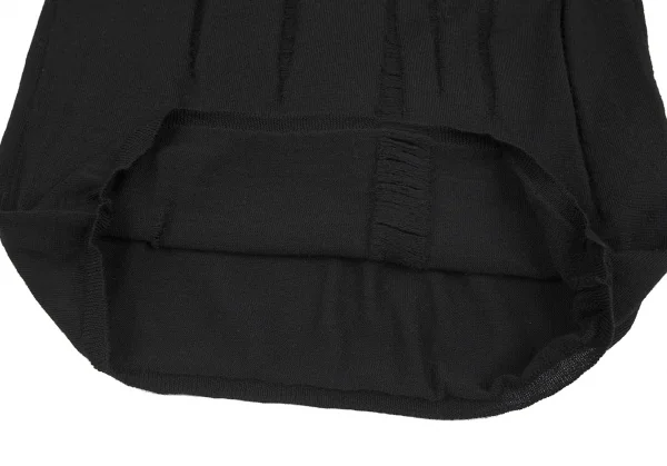 ブラックコムデギャルソンBLACK COMME des GARCONSウールフロントダメージ加工ハイゲージニット 黒M K-79092_012