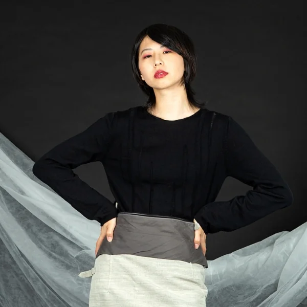 ブラックコムデギャルソンBLACK COMME des GARCONSウールフロントダメージ加工ハイゲージニット 黒M K-79092_015