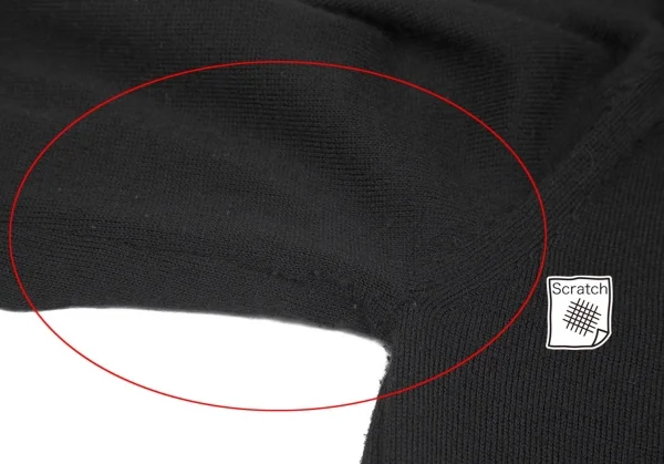 ブラックコムデギャルソンBLACK COMME des GARCONSウールフロントダメージ加工ハイゲージニット 黒M K-79092_005