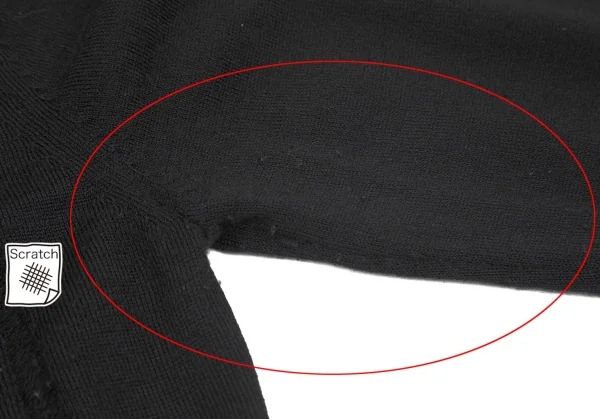 ブラックコムデギャルソンBLACK COMME des GARCONSウールフロントダメージ加工ハイゲージニット 黒M K-79092_006