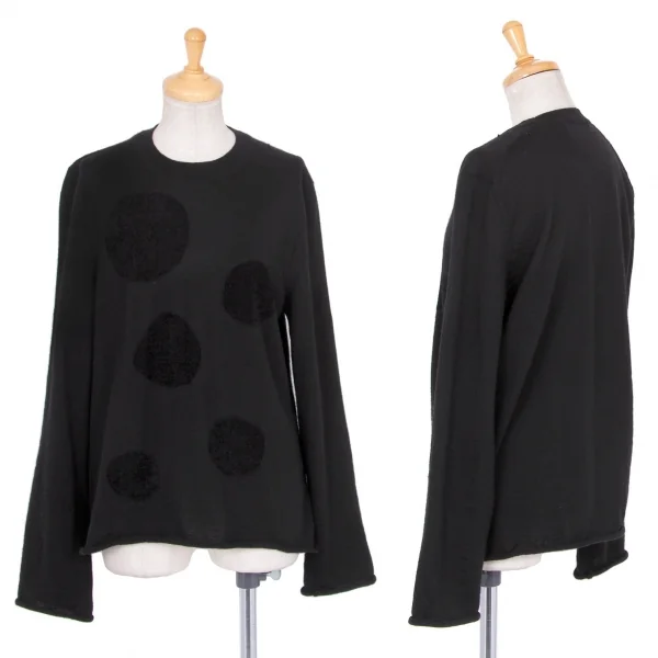 ブラックコムデギャルソンBLACK COMME des GARCONS ドット打ち込みデザインハイゲージニット