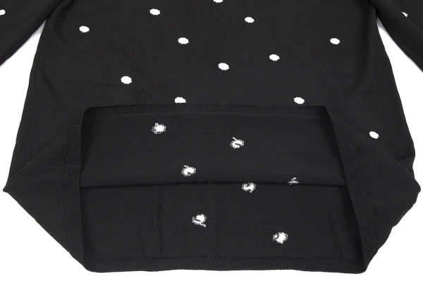 ブラックコムデギャルソンBLACK COMME des GARCONSウール製品染めドットハイゲージニット 黒M K-79094_011