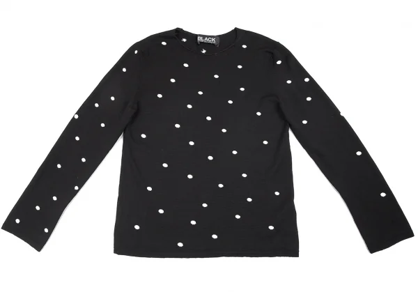 ブラックコムデギャルソンBLACK COMME des GARCONSウール製品染めドットハイゲージニット 黒M K-79094_002