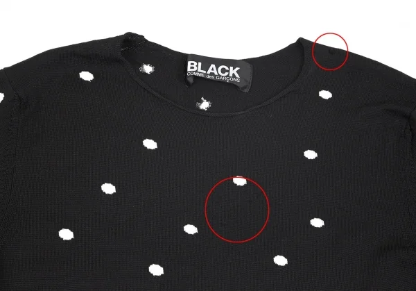 ブラックコムデギャルソンBLACK COMME des GARCONSウール製品染めドットハイゲージニット 黒M K-79094_003