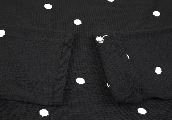ブラックコムデギャルソンBLACK COMME des GARCONSウール製品染めドットハイゲージニット 黒M K-79094_008