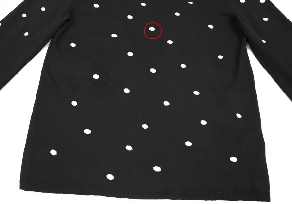 ブラックコムデギャルソンBLACK COMME des GARCONSウール製品染めドットハイゲージニット 黒M K-79094_009