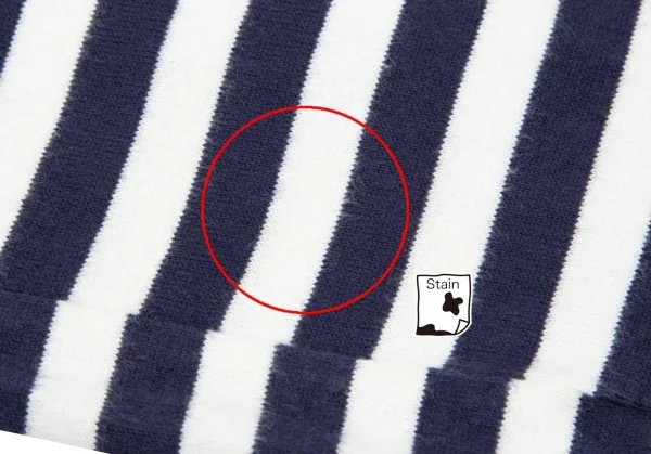 コムコム コムデギャルソンCOMME des GARCONS フロントパッチワーク切替ボーダー長袖Tシャツ 白紺L K-79106_017