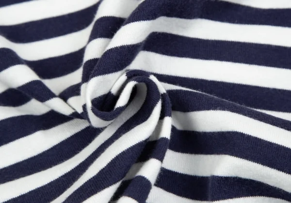 コムコム コムデギャルソンCOMME des GARCONS フロントパッチワーク切替ボーダー長袖Tシャツ 白紺L K-79106_018
