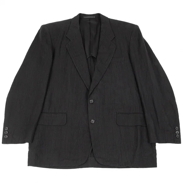コムデギャルソン オムCOMME des GARCONS HOMME リネンシワ加工2Bテーラードジャケット 黒M K-79153_001