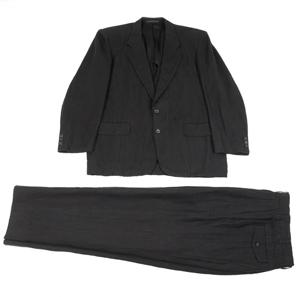 コムデギャルソン オムCOMME des GARCONS HOMME リネンシワ加工2Bテーラードジャケット 黒M K-79153_015